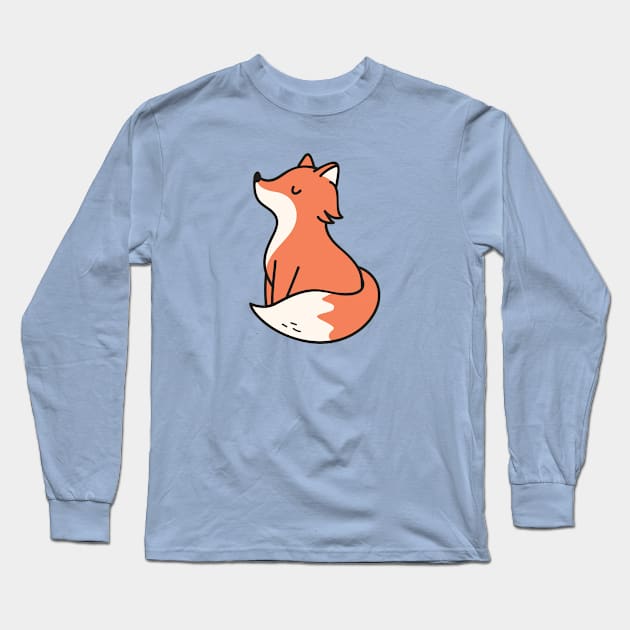 Cute Baby Fox Doodle Drawing Long Sleeve T-Shirt by SLAG_Creative